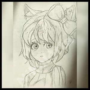 Sayori (doki doki literature club) Shaded Sketch